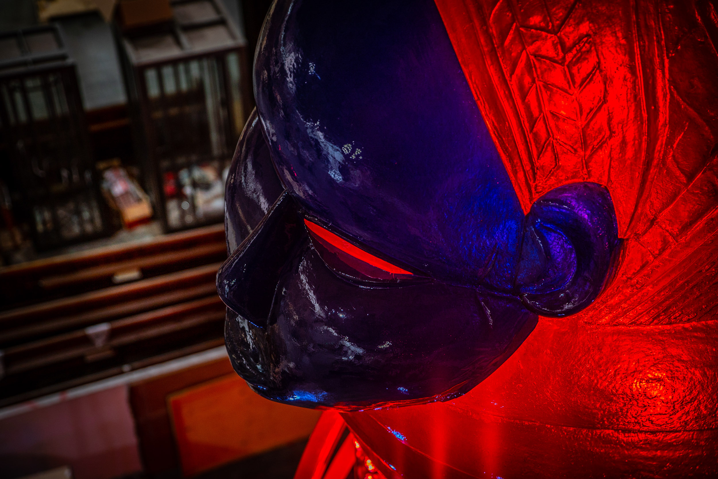 The Mothership Connection — mask detail under red light, miniature replica